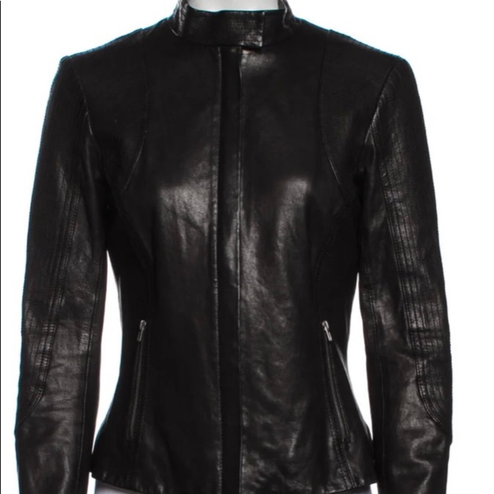 Diane Von Furstenberg biker leather jacket